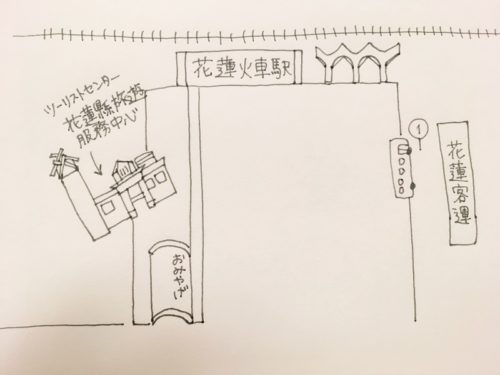 花蓮駅前のマップ図
