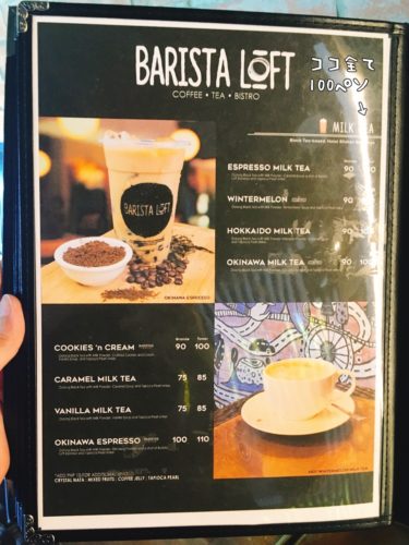 フィリピン・タガイタイのカフェ「Barista Loft」のメニュー8
